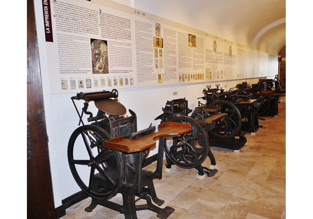  Vista sala inicio, máquinas de imprimir tipografía