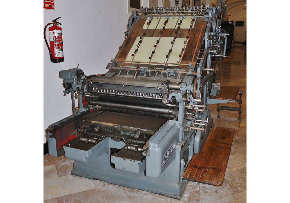 Máquina tipográfica de imprimir Rotoplana automática de  Saroglia