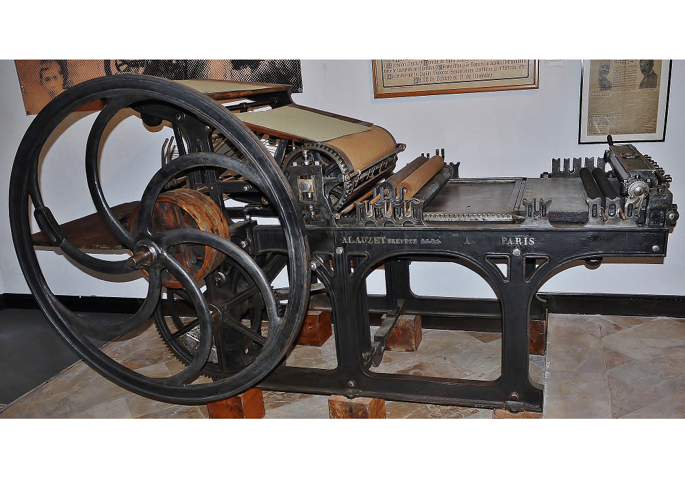 Máquina imprimir Plana tipográfica manual Express. 1827