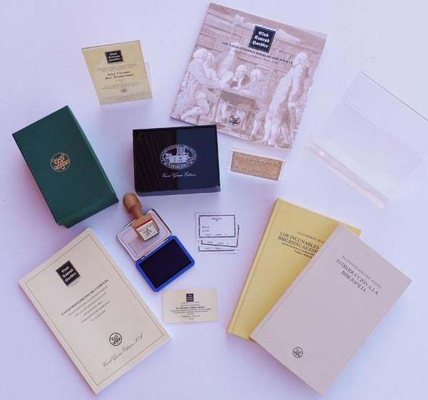 Gifts at a Club: The ex libris, diploma, membership card, the lectern, the bibliophile books, catalogs